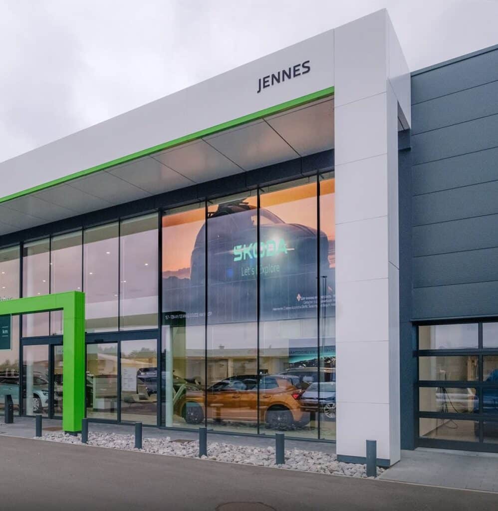 Brightboard transparante indoor windowled bij skoda
